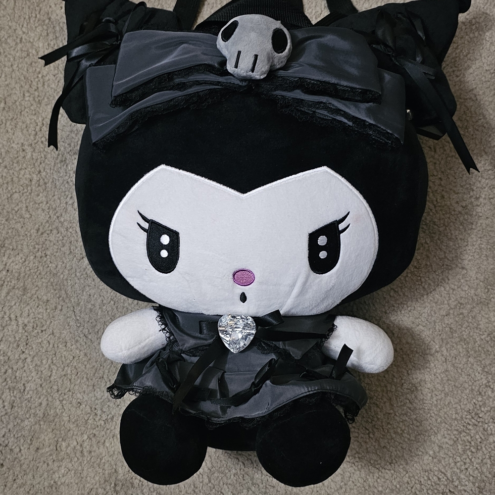 Cute Black and White Plush Backpack